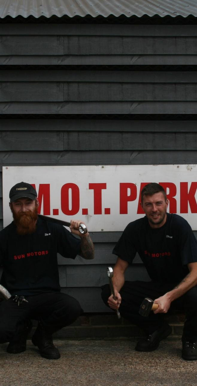 Sun Motors team, Steve and Shaun, at the M.O.T. Park
