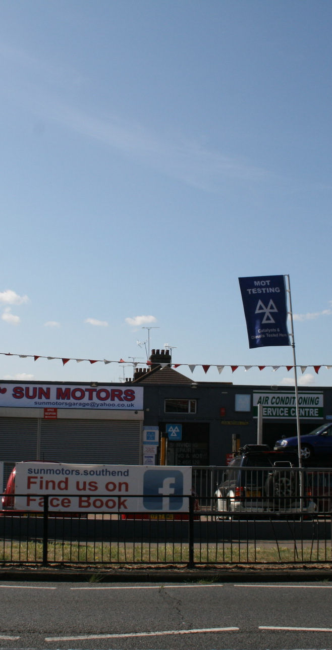 Sun Motors garage frontage on Woodgrange Drive